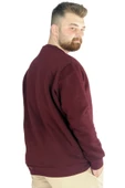 Mode XL Erkek Sweatshirt Bisiklet Yaka Basic 20131 Mürdüm thumbnail 6
