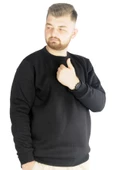Mode XL Erkek Sweatshirt Bisiklet Yaka Basic 20131 Siyah - 4