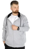 Mode XL Erkek Sweatshirt Kapşonlu Zippered Basic 20543 Grimelanj thumbnail 1