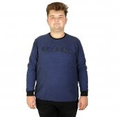 Mode XL Büyük Beden Erkek Sweatshirt Graphic 20135 Indigo - 1