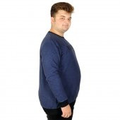 Mode XL Büyük Beden Erkek Sweatshirt Graphic 20135 Indigo - 2