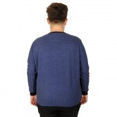 Mode XL Büyük Beden Erkek Sweatshirt Graphic 20135 Indigo - 3
