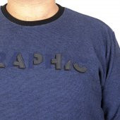 Mode XL Büyük Beden Erkek Sweatshirt Graphic 20135 Indigo - 4