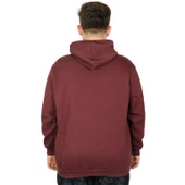 Mode XL Erkek Sweatshirt Kapşonlu Zippered Basic 20543 Mürdüm thumbnail 6