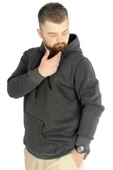 Mode XL Erkek Sweat Kapşon Kangoroo Pocket Basic 20562 Antramelanj thumbnail 2