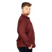 Mode XL  Erkek Gömlek Gabardin Çift Cep 20360 Mürdüm - 8