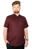 Mode XL Buyuk Beden Erkek Kısa Kol Hakim Yaka 20387 Bordo - 1
