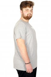 Mode XL Büyük Beden Tshirt Bisiklet Yaka Reflektör Redefined Mode 21101 Gri - 2