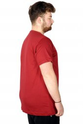 Mode XL Büyük Beden Tshirt Bisiklet Yaka Nasa Space 21103 Bordo - 2