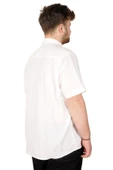 Mode XL Büyük Beden Erkek Keten Likralı Gömlek 20393 Beyaz thumbnail 2