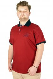 Mode XL Büyük Beden T-shirt Polo Stay Positive 21309 Bordo - 2