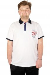 Mode XL Büyük Beden T-shirt Polo 26ST 21311 Beyaz - 1