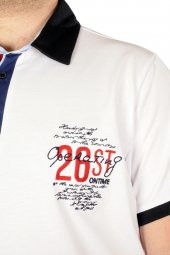 Mode XL Büyük Beden T-shirt Polo 26ST 21311 Beyaz - 2