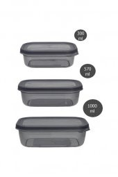 Rossel Premium Lüks Füme Yatay saklama kabı seti ile 18 Parça Erzak-Baharat-Kahvaltılık Saklama Kabı Etiket Hediyeli - 3