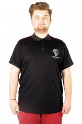 Mode XL Büyük Beden Erkek T-shirt Polo Skyrider 21333 Siyah - 1
