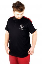Mode XL Büyük Beden Erkek T-shirt Polo Skyrider 21333 Siyah - 3