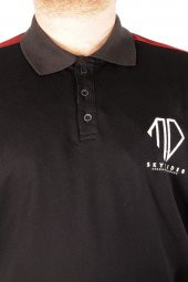 Mode XL Büyük Beden Erkek T-shirt Polo Skyrider 21333 Siyah - 4