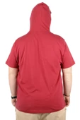 Mode XL Büyük Beden Oversize Tshirt Kapşon Basic 21115 Bordo - 6