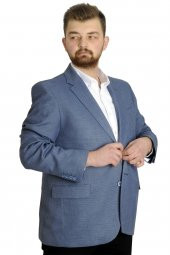 Mode XL Büyük Beden Erkek Ceket Blazer Perfetto Plus 21022 İndigo - 2