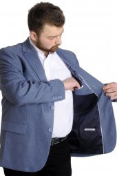 Mode XL Büyük Beden Erkek Ceket Blazer Perfetto Plus 21022 İndigo - 4