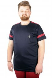 Mode XL Büyük Beden Tshirt BisYaka Piece Cymode 21158 Lacivert - 1