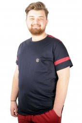 Mode XL Büyük Beden Tshirt BisYaka Piece Cymode 21158 Lacivert - 4