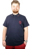 Mode XL Büyük Beden T-shirt Polo Cep Sup MD Basic 21555 Lacivert thumbnail 4