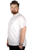 Mode XL Büyük Beden T-shirt Polo Cep Sup Basic 21557 Beyaz - 2
