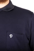 Mode XL Büyük Beden T-shirt Polo Cep Sup Basic 21557 Lacivert - 3