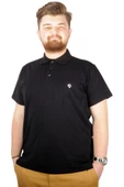 Mode XL Büyük Beden T-shirt Polo Cep Sup Basic 21557 Siyah thumbnail 4