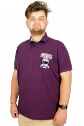 Mode XL Büyük Beden T-shirt Polo Absolute Freedom 21321 Vişne - 1
