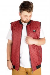 Mode XL Büyük Beden Erkek Yelek College 21672 Bordo - 1