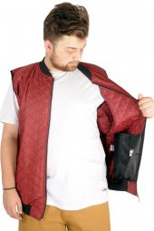 Mode XL Büyük Beden Erkek Yelek College 21672 Bordo - 2