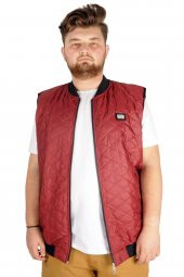 Mode XL Büyük Beden Erkek Yelek College 21672 Bordo - 4