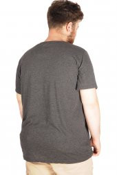 Mode XL Büyük Beden Tshirt Bisiklet Yaka NewYork 21174 Antramelanj - 2