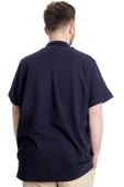 Mode XL Büyük Beden Erkek T-Shirt Fermuarlı Polo Yaka 21029 Lacivert - 8