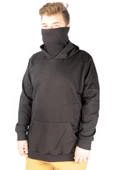 Mode XL Büyük Beden Erkek Sweatshirt Arm Mask 21505 Siyah thumbnail 5