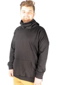 Mode XL Büyük Beden Erkek Sweatshirt Arm Mask 21505 Siyah thumbnail 7