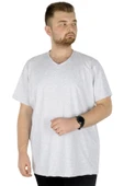 Mode XL Büyük Beden Tshirt V Yaka 20032 Grimelanj thumbnail 5