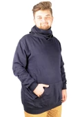 Mode XL Büyük Beden Erkek Sweatshirt Arm Mask 21505 Lacivert thumbnail 6