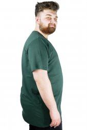 Mode XL Büyük Beden Tshirt V Yaka 20032 Nefti - 2