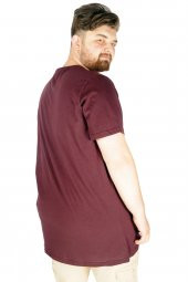 Mode XL Büyük Beden Tshirt Bisiklet Yaka Gofre NY 21184 Mürdüm - 3