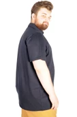 Mode XL Büyük Beden T-shirt Polo Cepli Lycra Pike MD 20554 Lacivert thumbnail 7