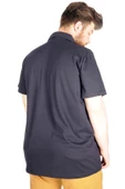 Mode XL Büyük Beden T-shirt Polo Cepli Lycra Pike MD 20554 Lacivert thumbnail 6