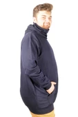 Mode XL Büyük Beden Erkek Sweatshirt Arm Mask 21505 Lacivert thumbnail 7