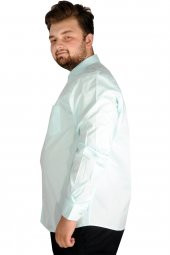 Mode XL Büyük Beden Erkek Klasik Cepli Gömlek Likralı 20350 Mint thumbnail 2