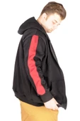 Mode XL Büyük Beden Erkek Sweatshirt Arm Strap 21503 Siyah - 6