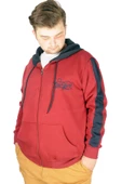 Mode XL Büyük Beden Erkek Sweatshirt Vintage Newyork 21504 Bordo - 5