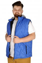 Mode XL Büyük Beden Erkek Yelek Basic Kapşon 21679 Saks - 1