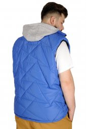 Mode XL Büyük Beden Erkek Yelek Basic Kapşon 21679 Saks - 2